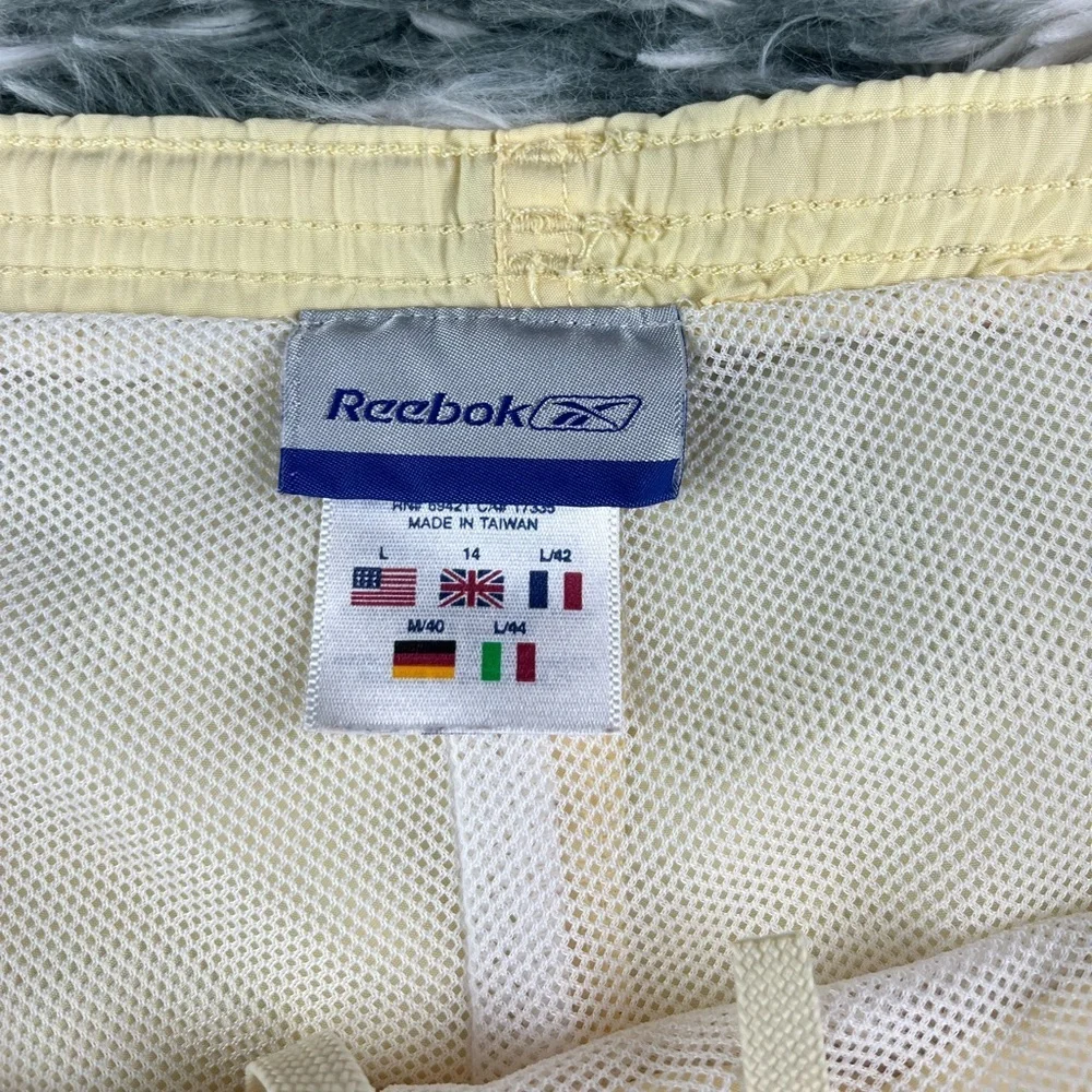 Vintage Reebok Men's Yellow Swim Trunks Size Large